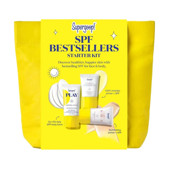 Shop the Supergoop SPF Bestsellers Starter Kit for ultimate skin and hair care protection. Get this set online at the best price in Bangladesh. Protect your skin and hair with the best SPF products available. - Lavishta