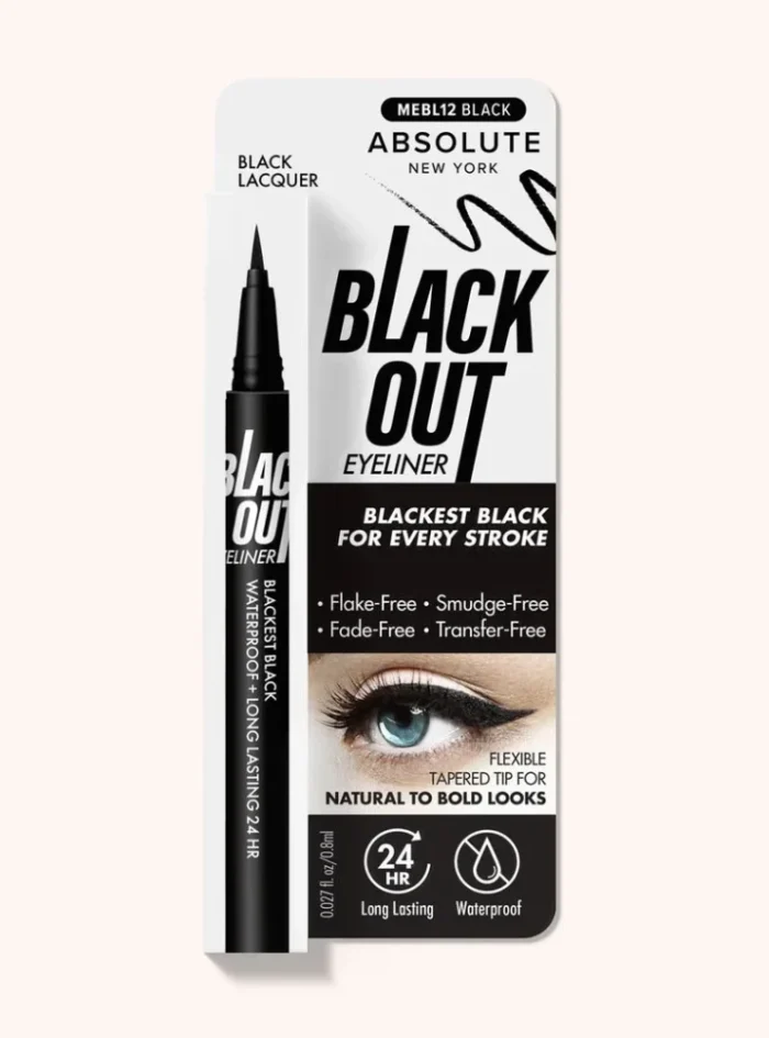 Enhance your eye makeup game with Absolute New York Black Out 24 HR Eyeliner pen. Buy online at the best price in Bangladesh. Get long-lasting, bold lines that won't smudge. Perfect your look now! - Lavishta