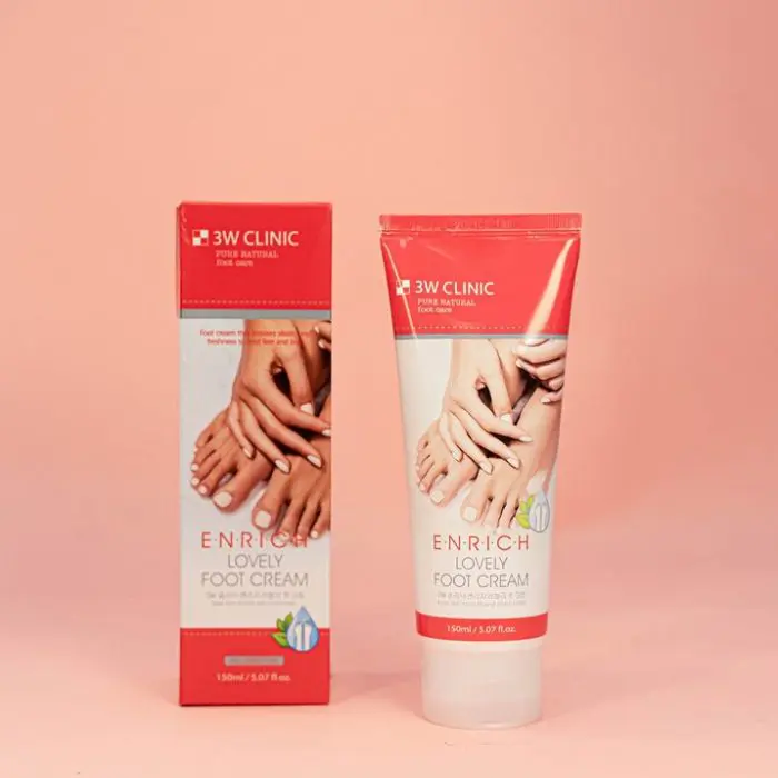 Experience the luxurious K-Beauty of 3W CLINIC Enrich Lovely Foot Cream. This creamy body cream is available online at the best price in Bangladesh. Buy now for nourished and beautiful feet! - Lavishta