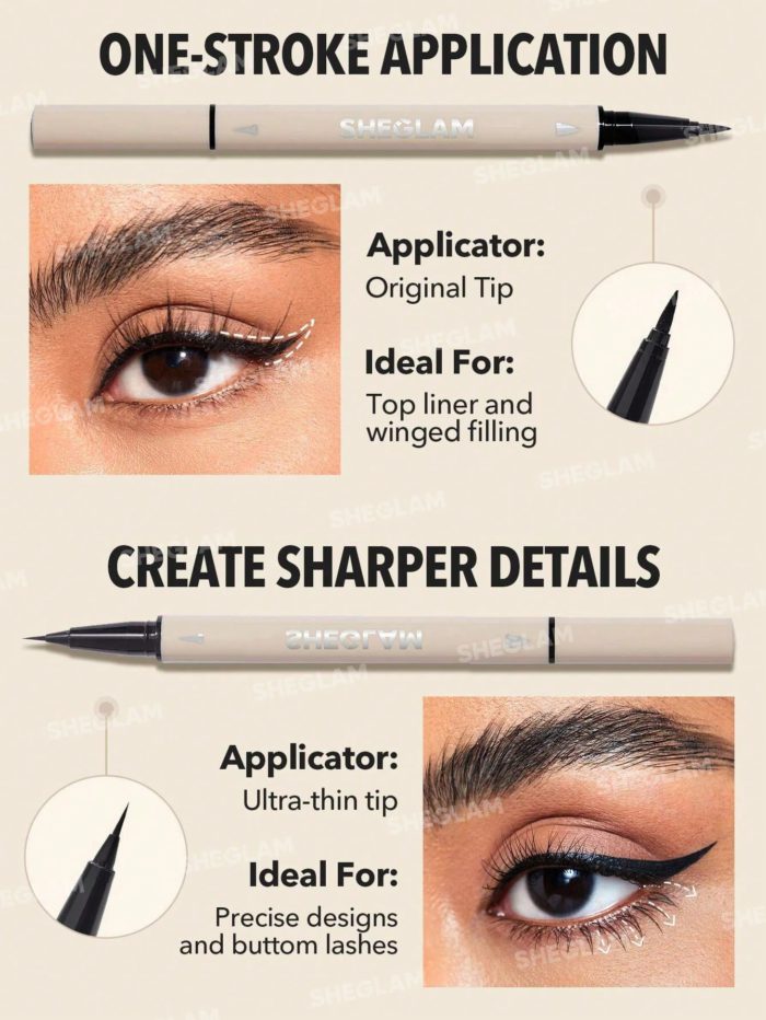 1695108014b432852d0a9230e26ae9b4ca9e8816aa Sheglam - Multi-Tasker Line & Detail Eyeliner Pen - Black - Image 1