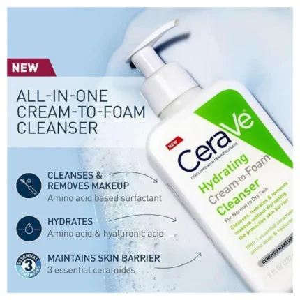 cerave hydrating cream to foam cleanser 236ml