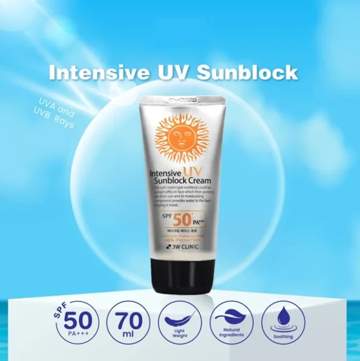 3W_Clinic_Intensive_Sunblock_Cream_Pa_Spf_50_70Ml_1 3w clinic intensive uv sunblock cream spf50