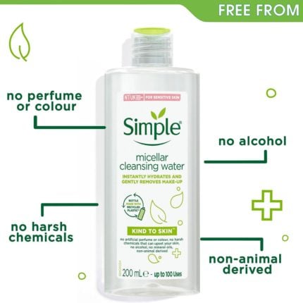 simple kind to skin micellar cleansing 400ml | simple kind to skin micellar cleansing water