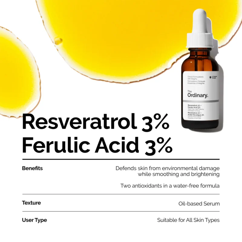 ordinary resveratrol 3 percent ferulic acid 3