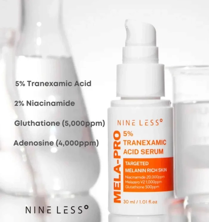 NINELESS-MELA-PRO5_TranexamicAcidSeru nineless mela pro 5 percent tranexamic acid