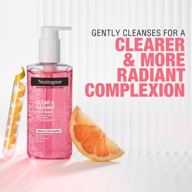 neutrogena clear and radiant face wash with