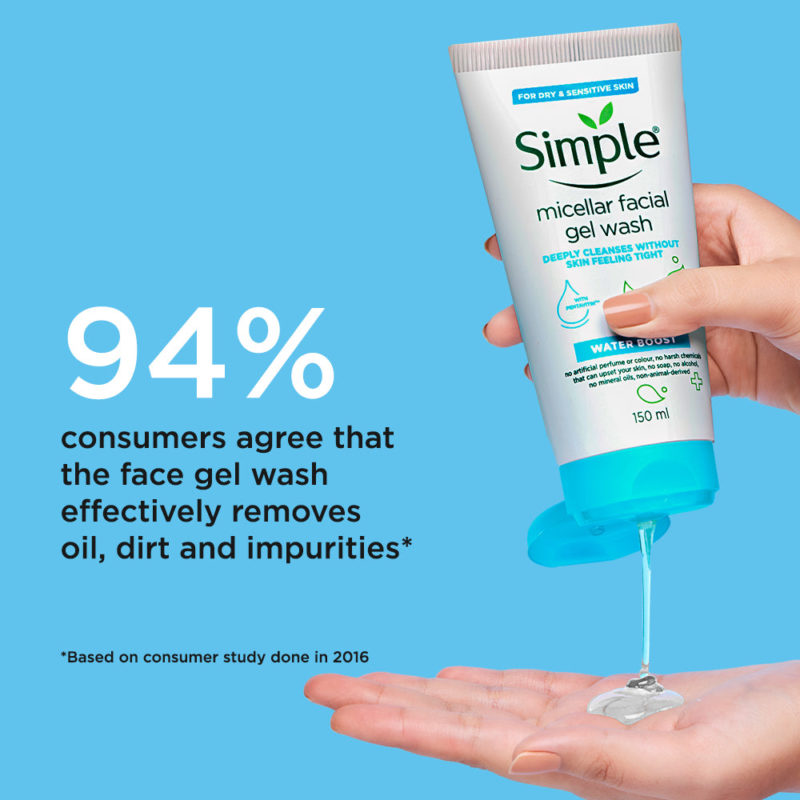 simple water boost micellar facial gel wash