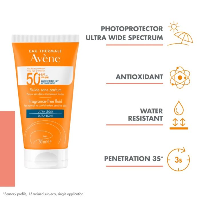 d952af47-8ecf-4290-8133-9707a4bf4ac9-Avene SPF50+ VHP Fragrance-Free Fluid 50ml (5_Lifestyle) avene very high protection fluid fragrance