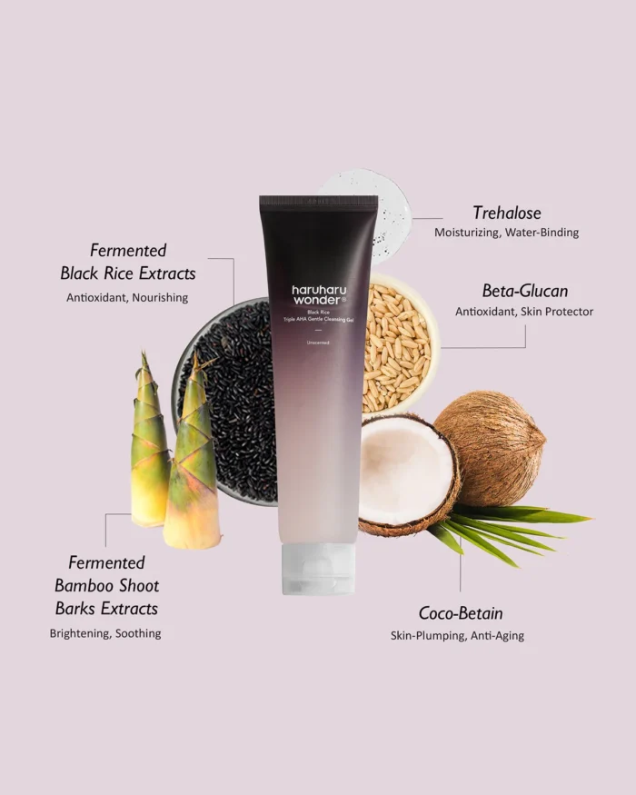 haruharu_wonder_Black_Rice_Triple_AHA_Gentle_Cleansing_Gel_Unscented_1 haruharu wonder black rice moisture 5 5 soft