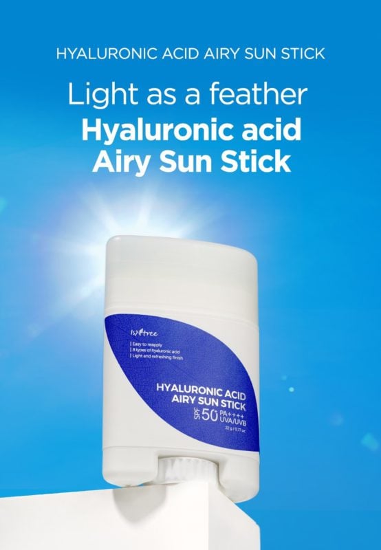 isntree hyaluronic acid airy sun stick 22g