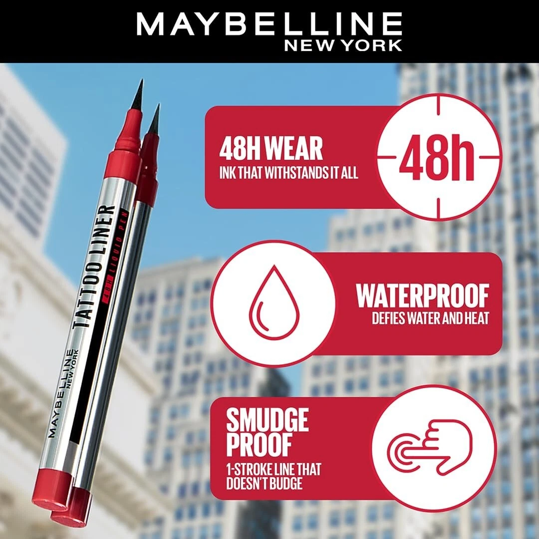 s-l1hh600 Maybelline - Tattoo Liner 48h Liquid Pen - Black - Image 1