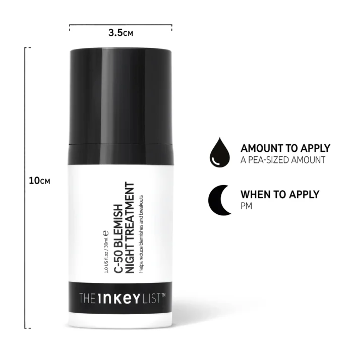HandBottleInfographic_DTC_C-50BlemishNightTreatment-OLDPACK_30mlPump_2150x_crop_center the inkey list c 50 blemish night treatment