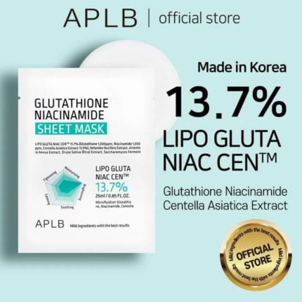 aplb glutathione niacinamide sheet mask 25ml