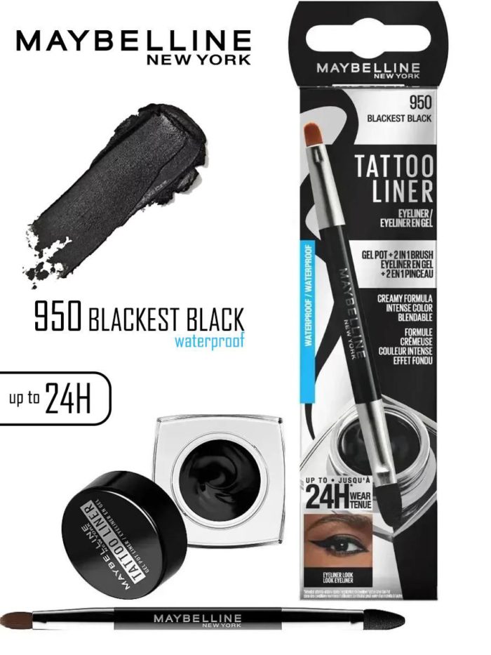 l_ZYYA_2319_2_1 Maybelline - Tattoo Liner Waterproof Eyeliner In A Jar - 950 Blackest - Image 1