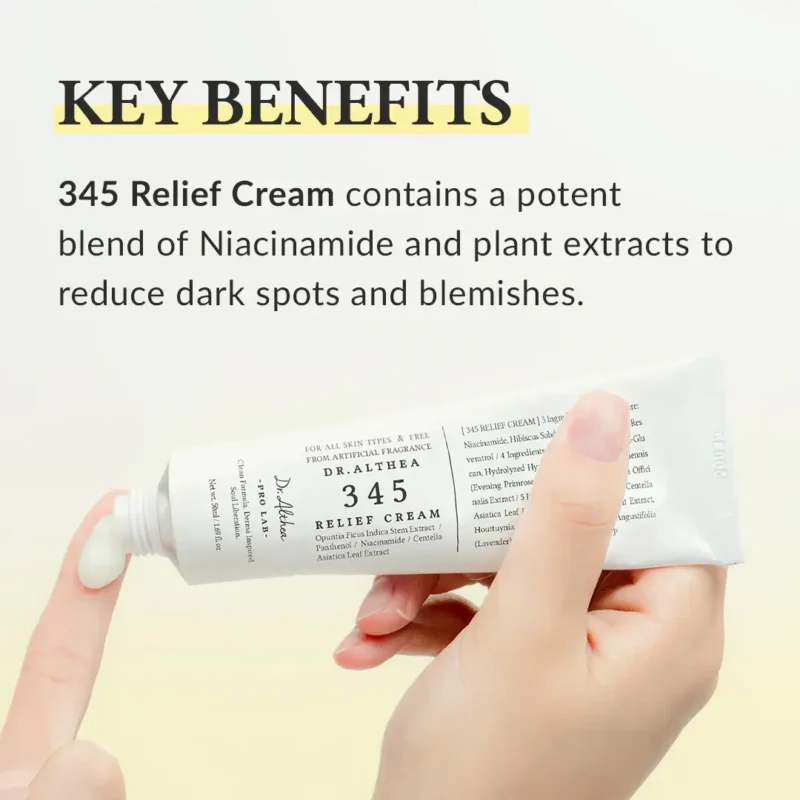 Dr Althea - 345 Relief Cream is a K-Beauty moisturizer in 15ml and 50ml options, made for shoppers who want a relief-focused cream step that layers easily in daily skin care. - Lavishta