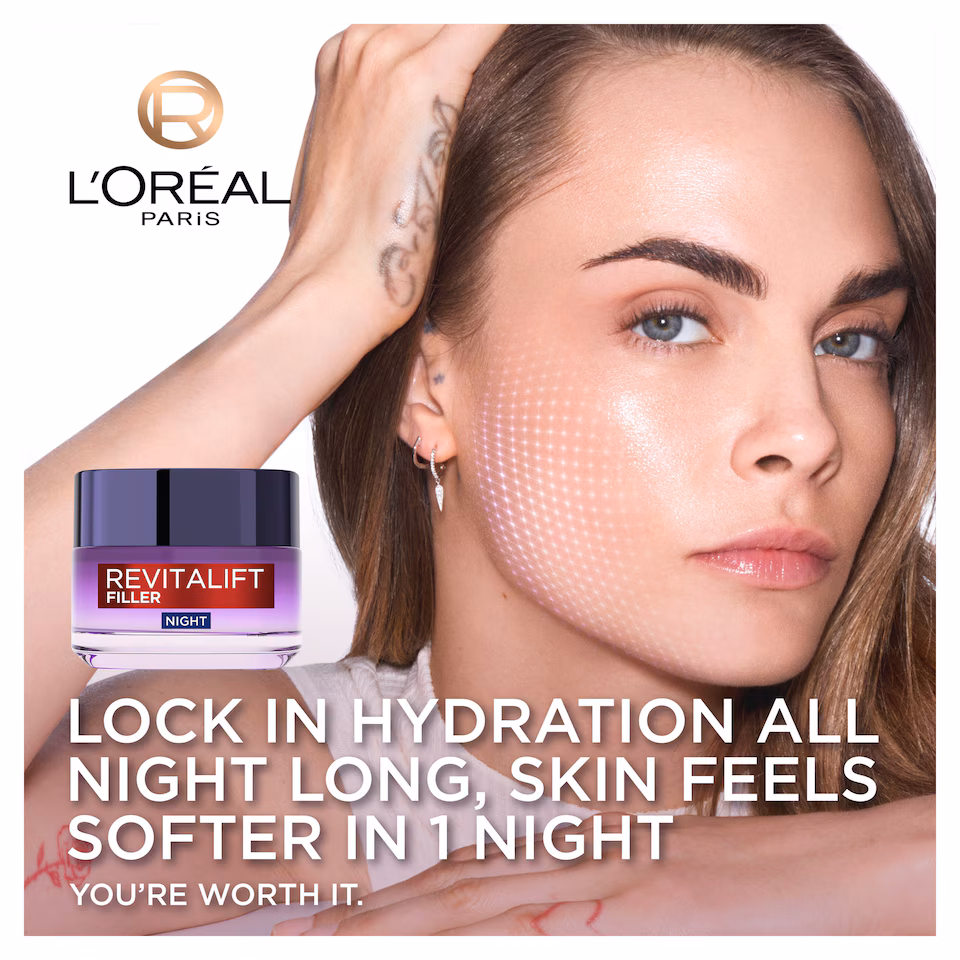 L'Oreal Paris - Revitalift Filler + Hyaluronic Acid Anti Ageing Replumping Night Cream - 50ml - Image 4