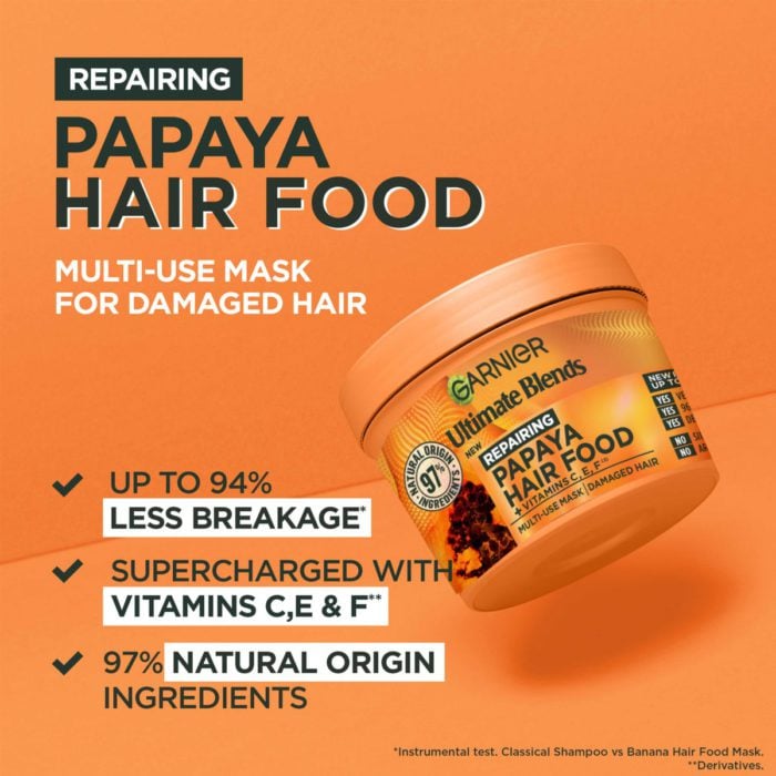 Papaya image garnier ultimate blends hair food papaya 3 in