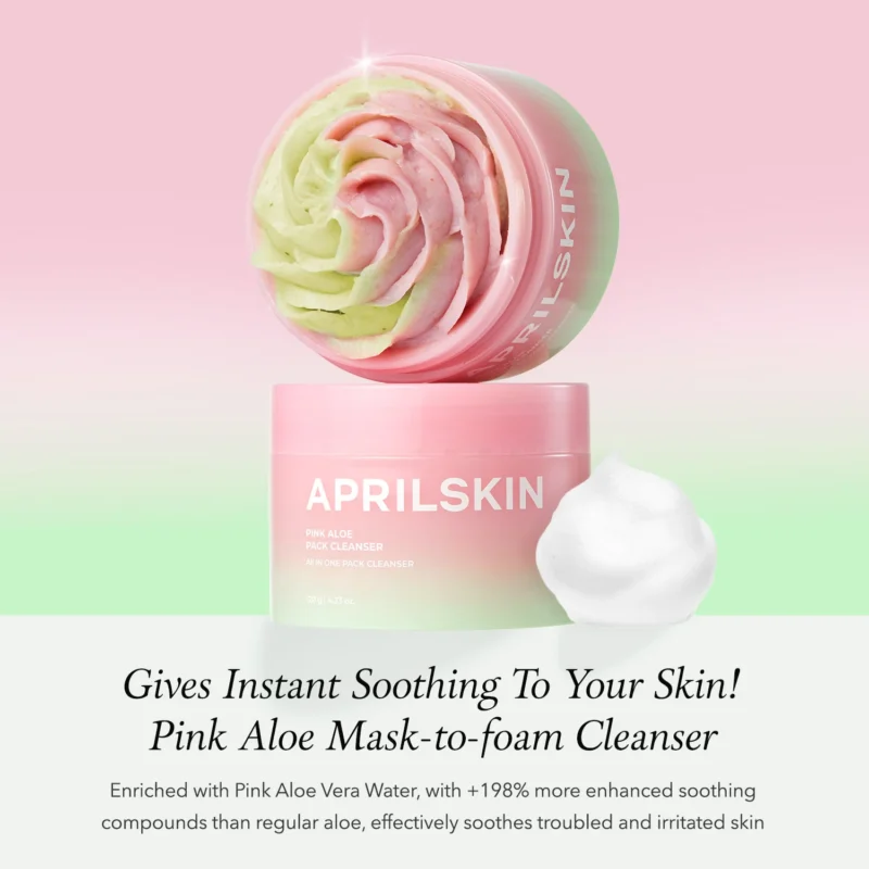 april skin pink aloe pack cleanser 120g