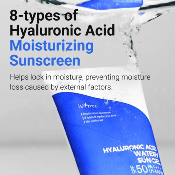 71VtAS75EIL._AC_SL1500_ ISNTREE - Hyaluronic Acid Watery Sun Gel is a K-beauty sunscreen gel for daily routines, offering a watery-feel sun-care step with travel-friendly 10ml and full-size 50ml options. - Lavishta
