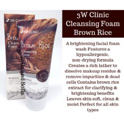 3w clinic brown rice foam cleansing 100ml