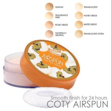 Home Airspun - Coty Airspun Loose Face Powder is a variable loose face powder with confirmed shade options, helping set complexion makeup and create a more finished face base. - Lavishta