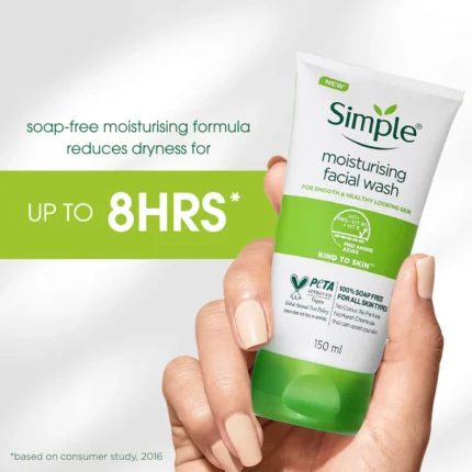simple kind to skin moisturising face wash