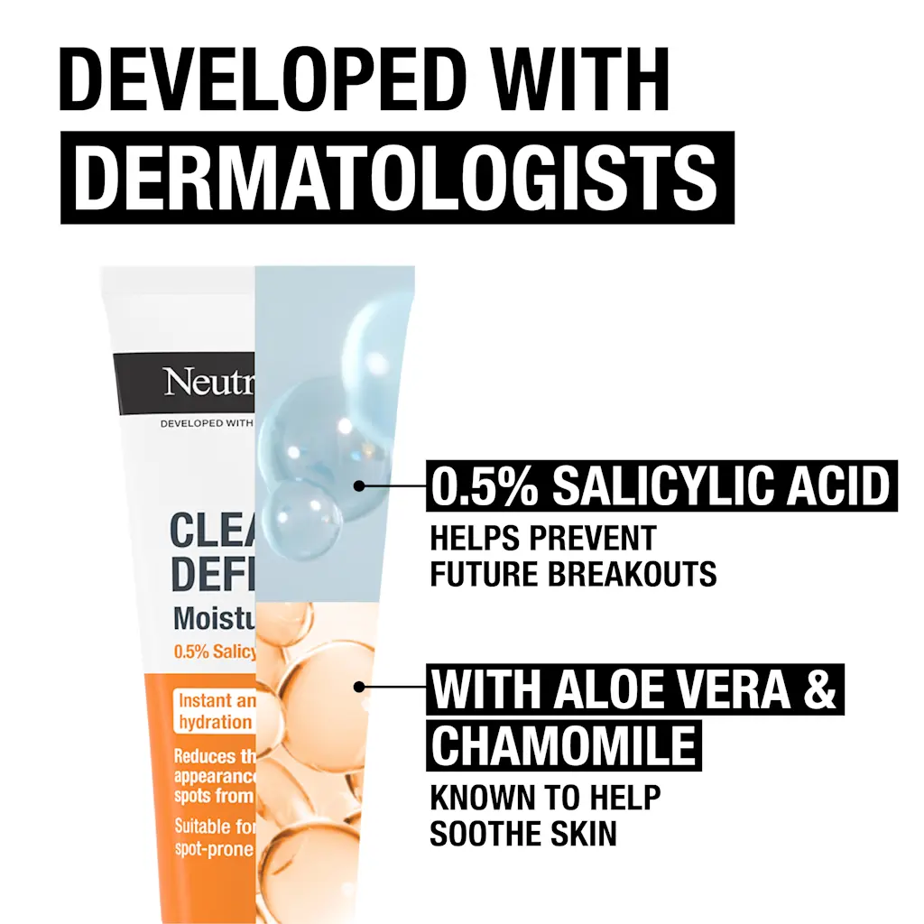 Neutrogena - Clear & Defend 0.5% Salicylic Acid Oil-Free Moisturiser - 50ml - Image 4