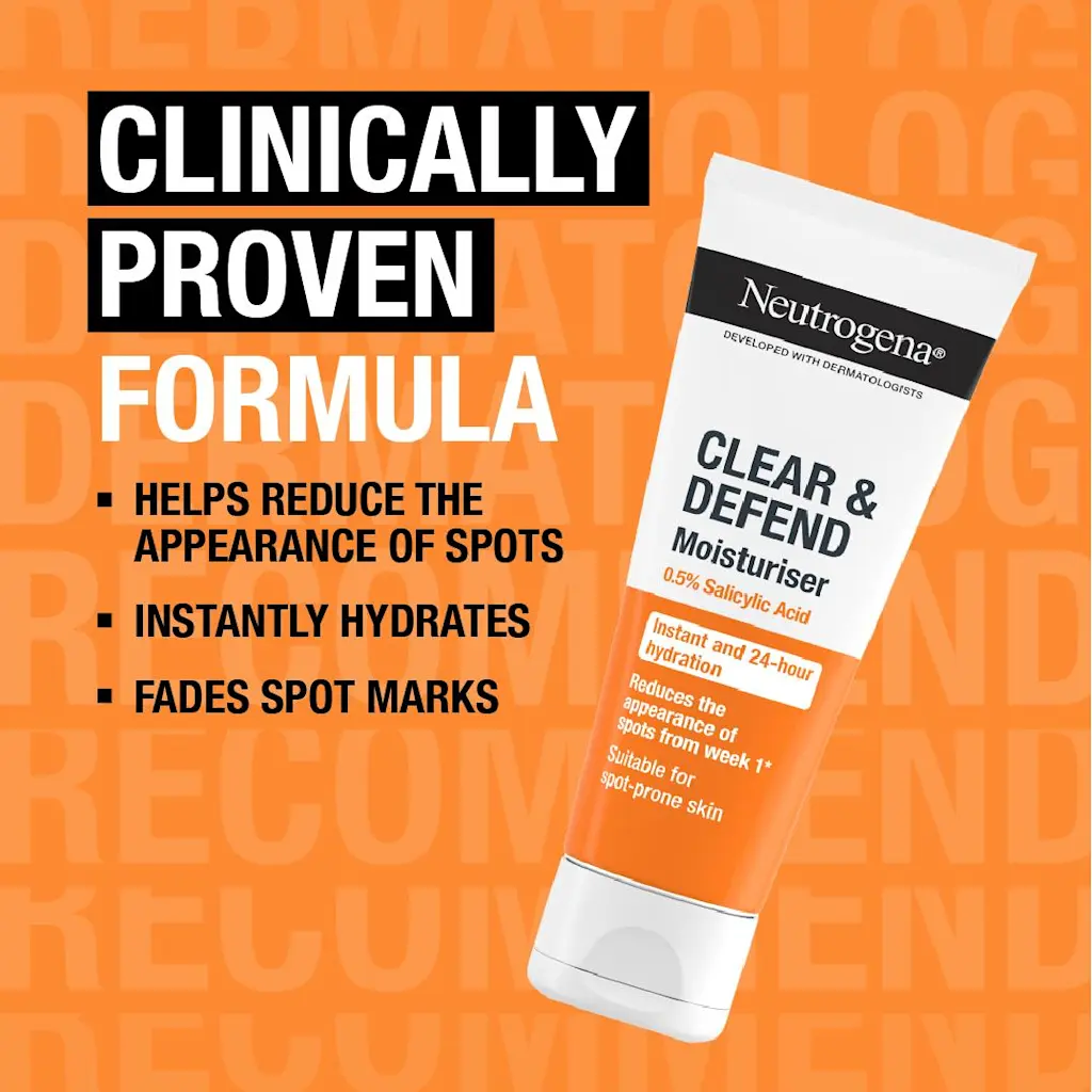 Neutrogena - Clear & Defend 0.5% Salicylic Acid Oil-Free Moisturiser - 50ml - Image 3