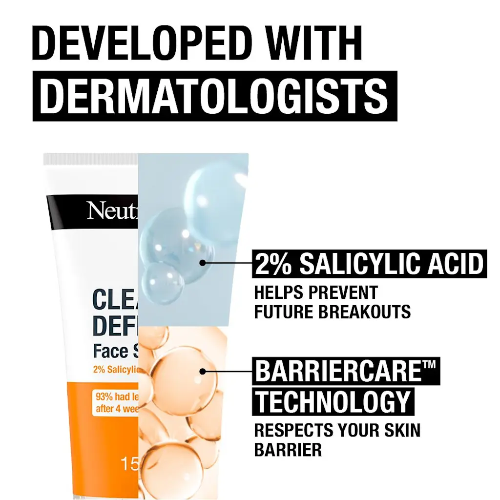 Neutrogena - Clear & Defend 2% Salicylic Acid Face Scrub - 150ml - Image 4