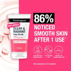 neutrogena clear and radiant daily face scrub