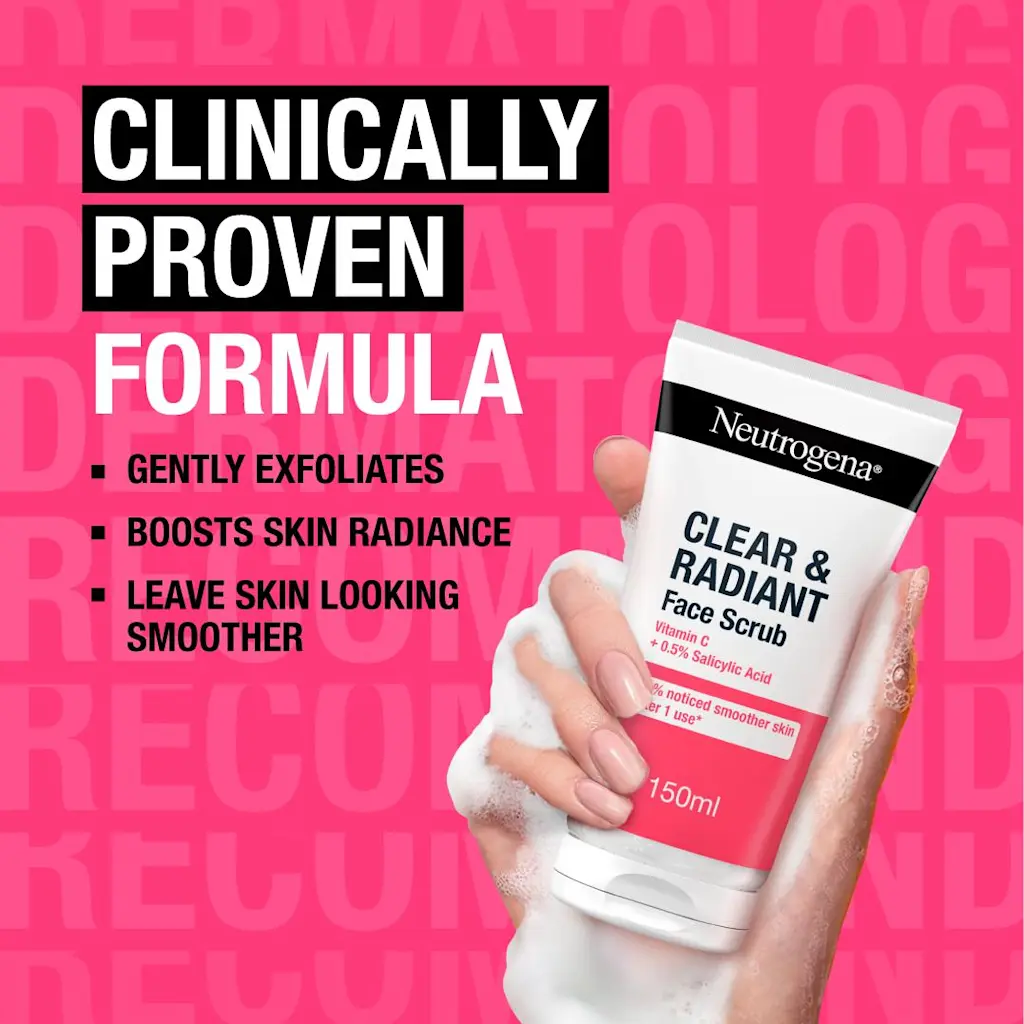 Neutrogena - Clear & Radiant Daily Face Scrub - 150ml - Image 3