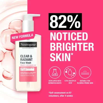 neutrogena clear and radiant face wash 200ml