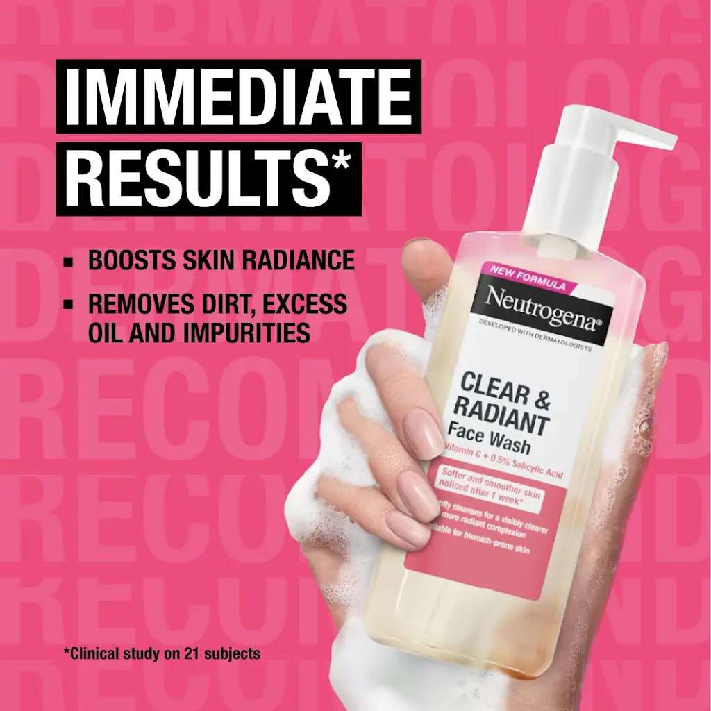 Neutrogena - Clear & Radiant Face Wash with Vitamin C - 200ml - Image 3