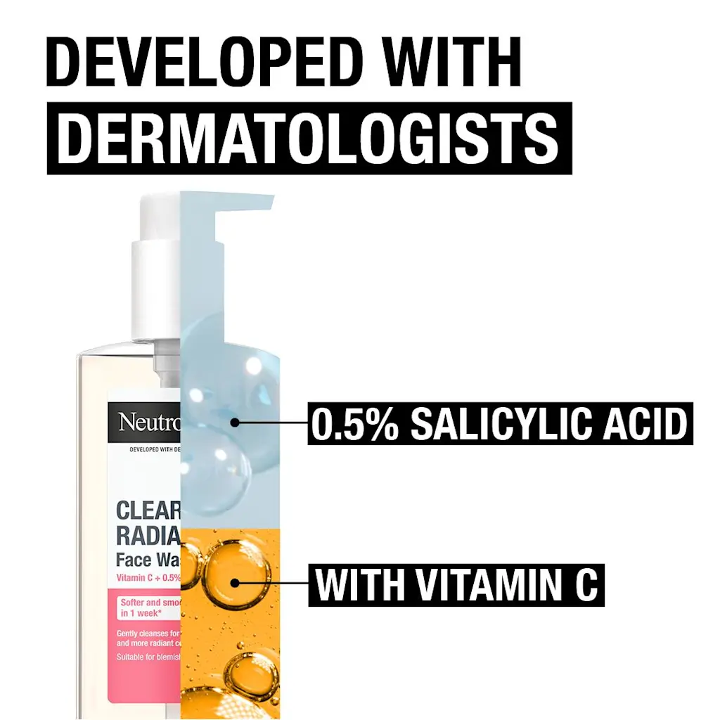 Neutrogena - Clear & Radiant Face Wash with Vitamin C - 200ml - Image 4