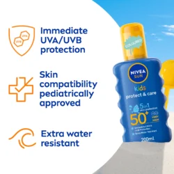 nivea kids protect and care coloured spray