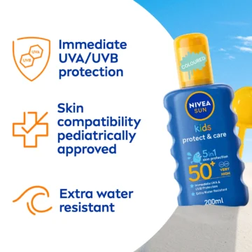 nivea kids protect and care coloured spray