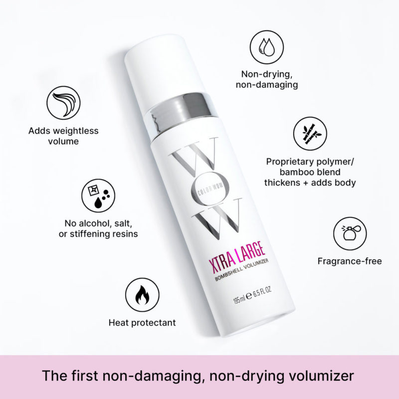 Color wow Hair - Mini Xtra Large Bombshell Volumizer is a variable hair volumizer with 50ml and 195ml options for lift-focused styling routines. - Lavishta