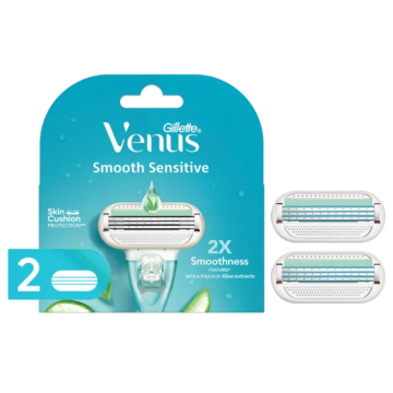 Gillette Venus - Smooth Sensitive Women's Razor - 1 Handle + 2 Blade Refills