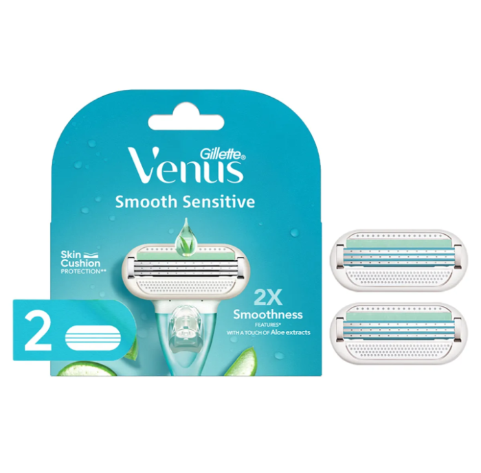 Gillette Venus - Smooth Sensitive Women's Razor - 1 Handle + 2 Blade Refills - Gillette Venus - Smooth Sensitive Women's Razor - 1 Handle + 2 Blade Refills - Image 1