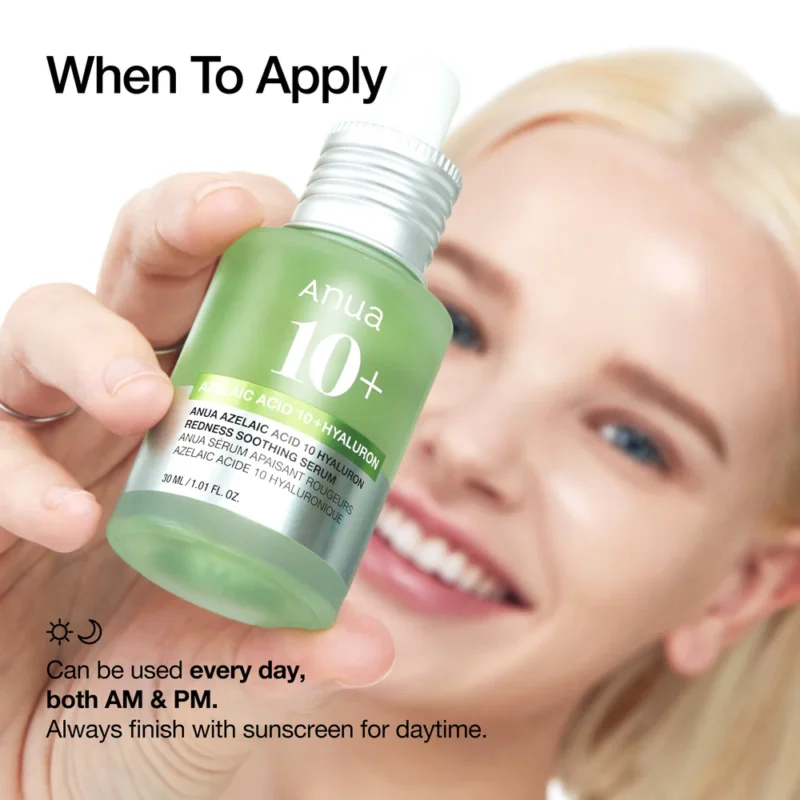 Anua - Azelaic Acid 10 Hyaluron Redness Soothing Serum is a variable K-beauty serum in confirmed 10ml and 30ml sizes for targeted redness-focused skincare routines. - Lavishta