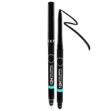 Sephora - 12HR Colorful Waterproof Retractable Eyeliner - 01 Matte Black