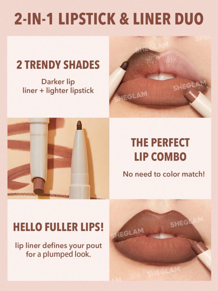 171379184219d272b17fcfa772bb80ea99d33dff85 Sheglam - Glam 101 Lipstick & Liner Duo - Image 1