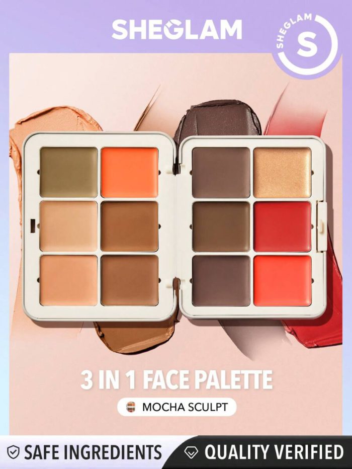 17198188214c1448fa405491ad8858330026393f20_thumbnail_900x-1 Sheglam - All About That Face Multifunctional Face Palette - Image 1