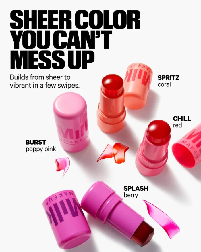 MMU-1200x1500-JellyTint-SheerColorDetails_fb70870b-dfbc-4eb0-b361-ebd132a748c1_1500x Milk Makeup - Cooling Water Jelly Tint is a face and lip tint with Burst, Chill, and Splash options, helping add quick color in a compact jelly format. - Lavishta