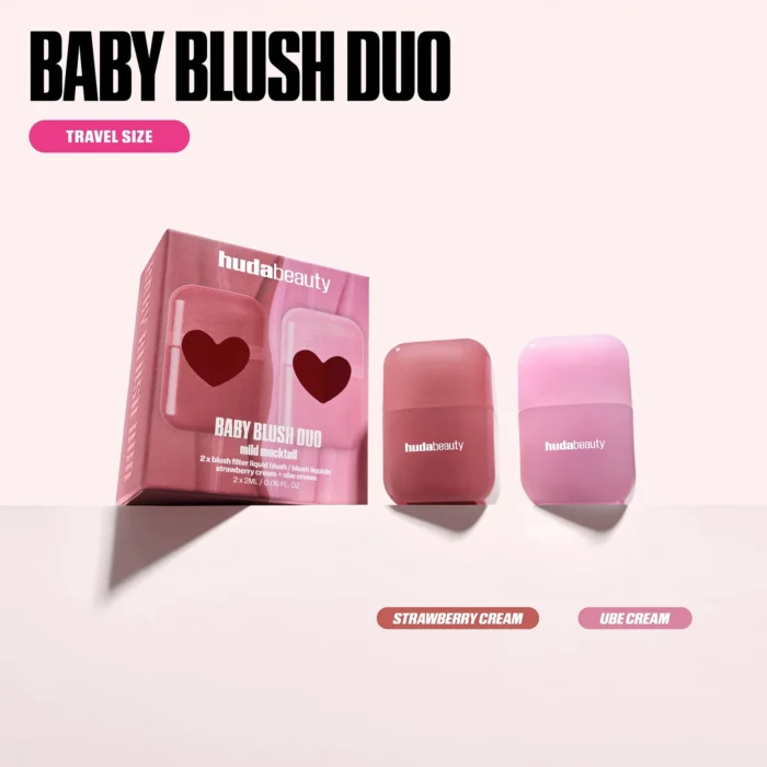 Huda Beauty - Baby Blush Mild Mocktail Duo Kit - Strawberry Cream + Ube - Strawberry Cream + Ube Huda Beauty - Baby Blush Mild Mocktail Duo Kit - Strawberry Cream + Ube - Image 1