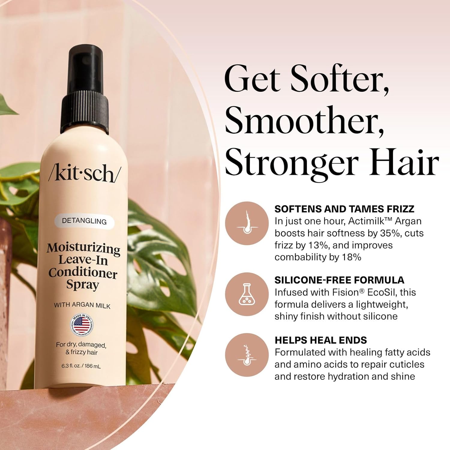 Kitsch - Moisturizing Argan Milk Leave-In Conditioner - 201ml - 201ml Kitsch - Moisturizing Argan Milk Leave-In Conditioner - 201ml - Image 1
